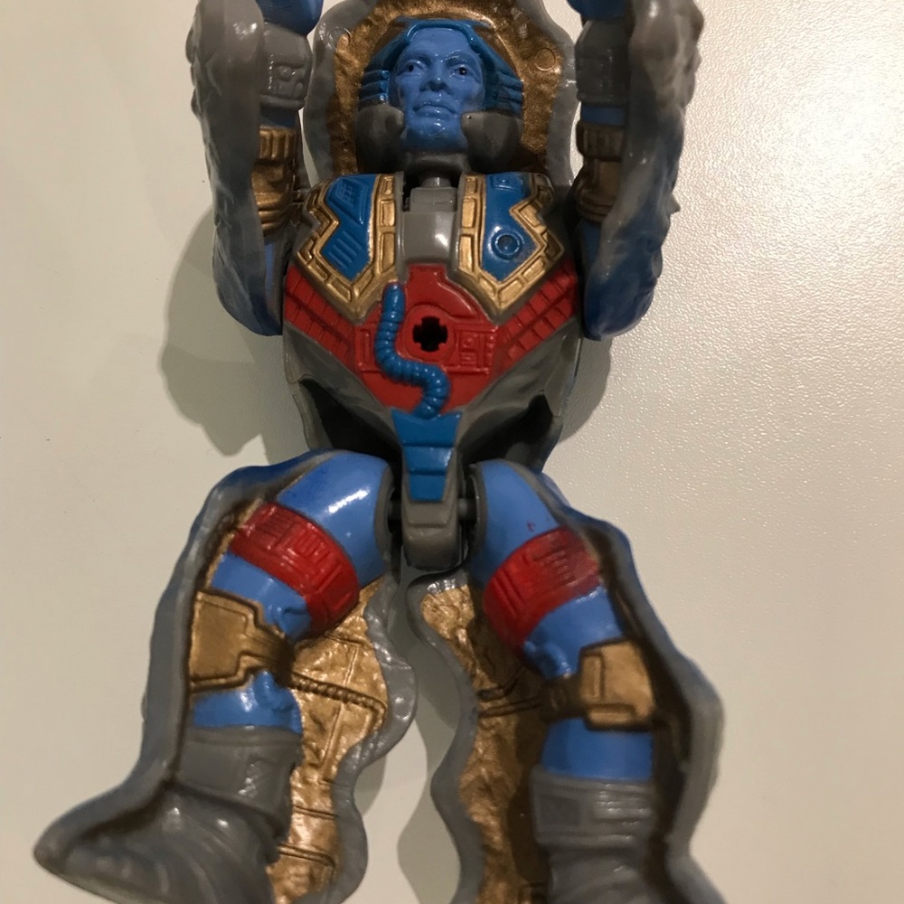 Action Figure with Blue and Gold Armor